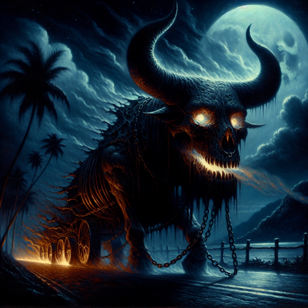 Rolling Calf — spectral bull with blazing eyes