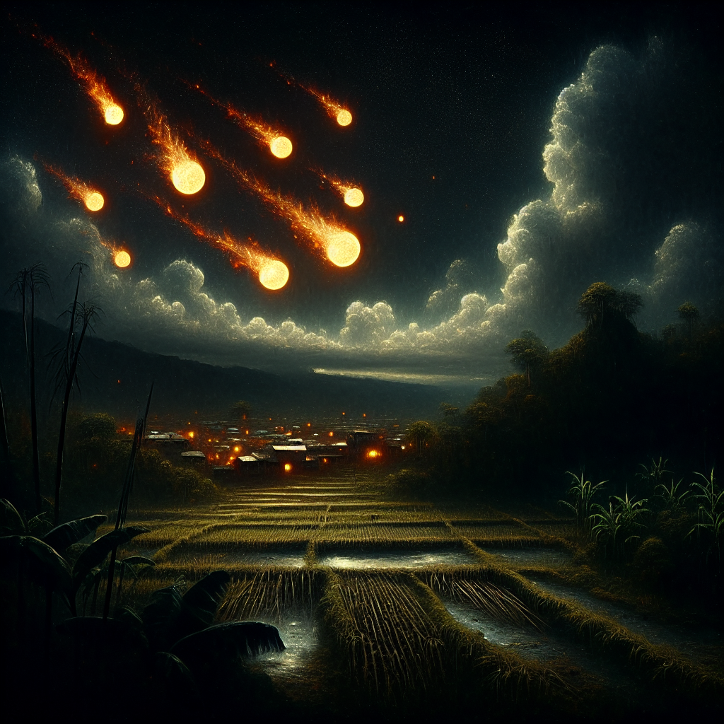 Soucouyant — fireball streaking across the night sky